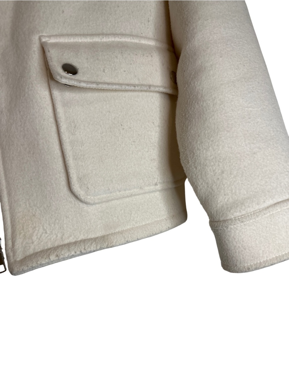 Joie Cream Zip-Front Pea Coat, sz Sm - Picture 3 of 5